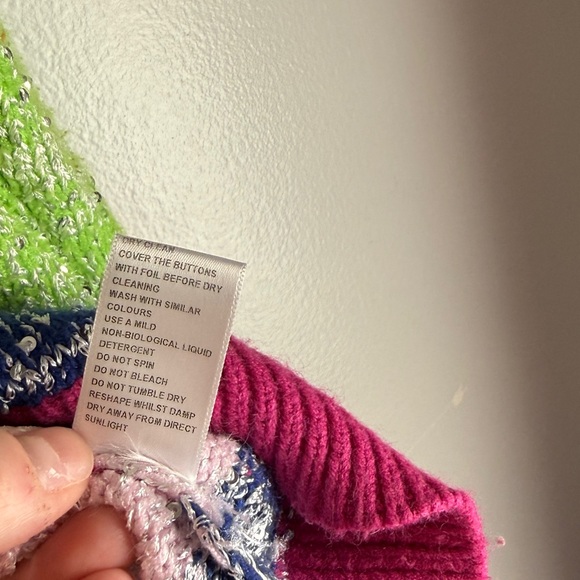 Olivia Rubin Mika Cardigan Rainbow Stripes Women’s Size Large - Picture 12 of 13